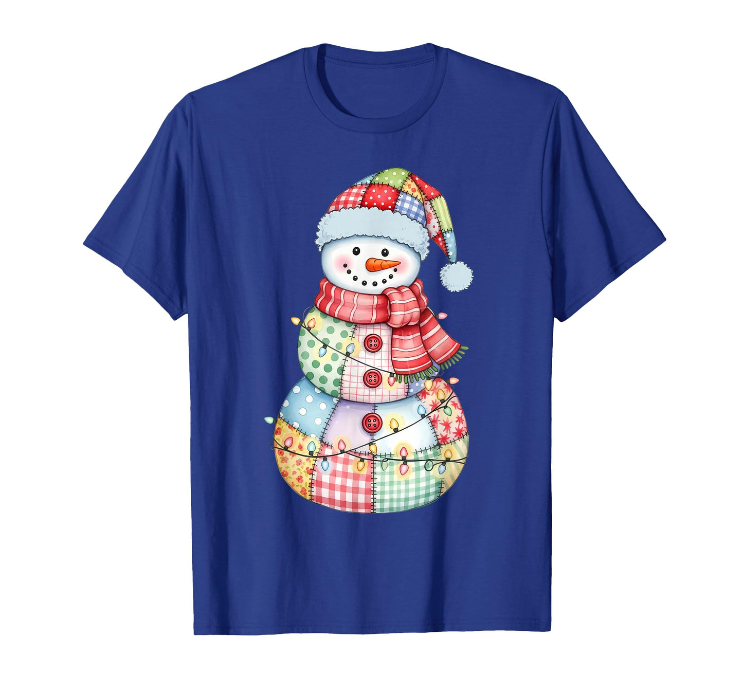 Patchwork Snowman Preppy Girly Christmas Xmas Holiday Kids T-Shirt
