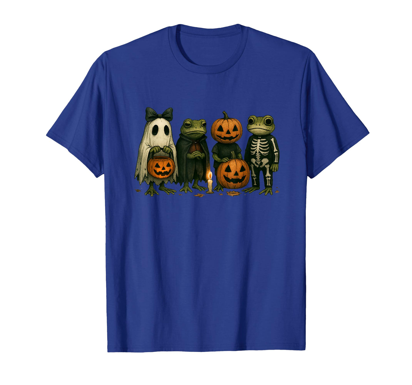 Spooky Skeleton Frog Cute with Pumpkin and Creepy Vibes T-Shirt