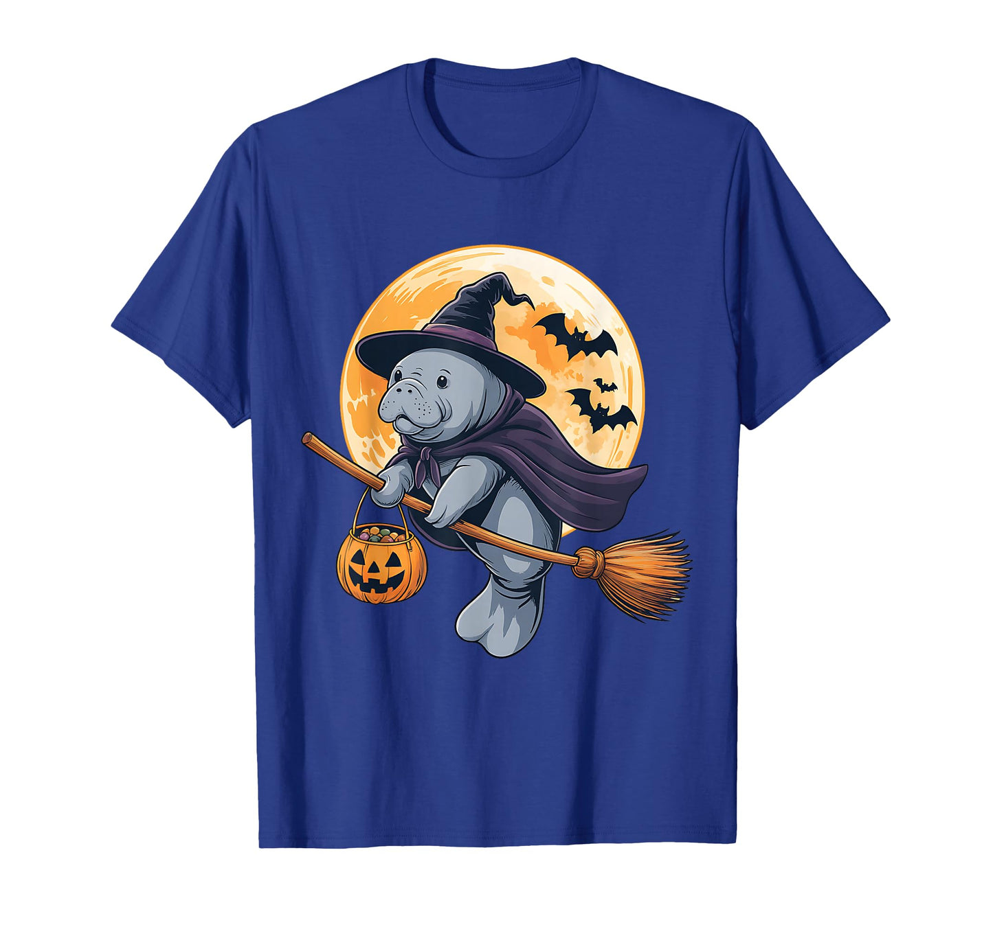 Manatee Halloween Witch Hat Pumpkin Costume Men Women Kids T-Shirt