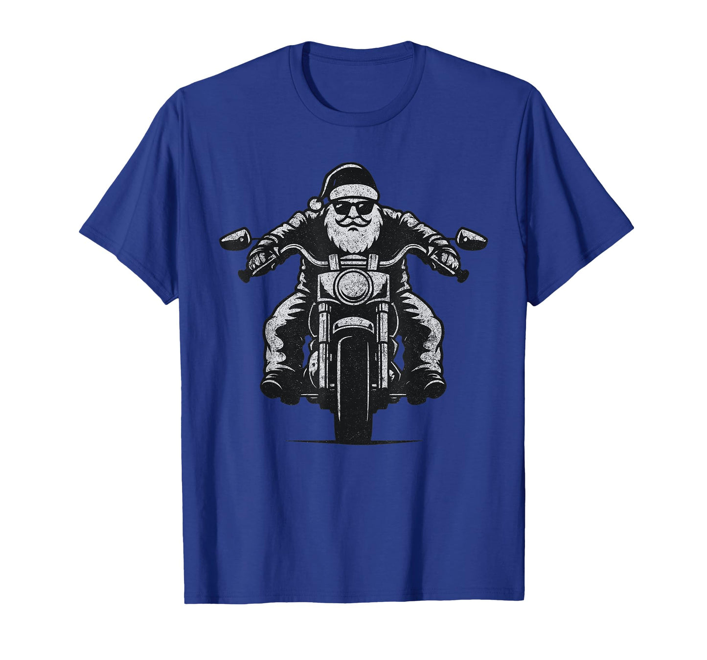 Santa Motorcycle Christmas Vintage Funny Biker Xmas T-Shirt