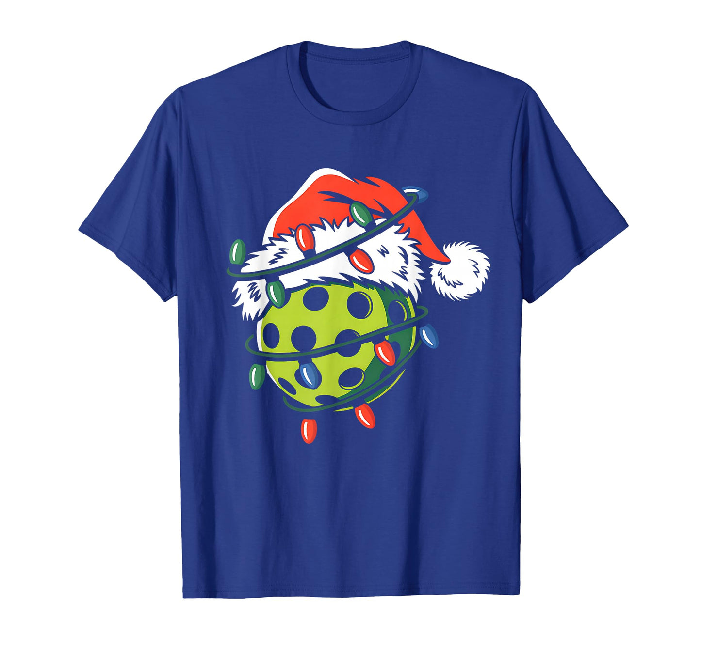 Pickle Ball Ball Santa Hat Xmas Funny Christmas Men Women T-Shirt