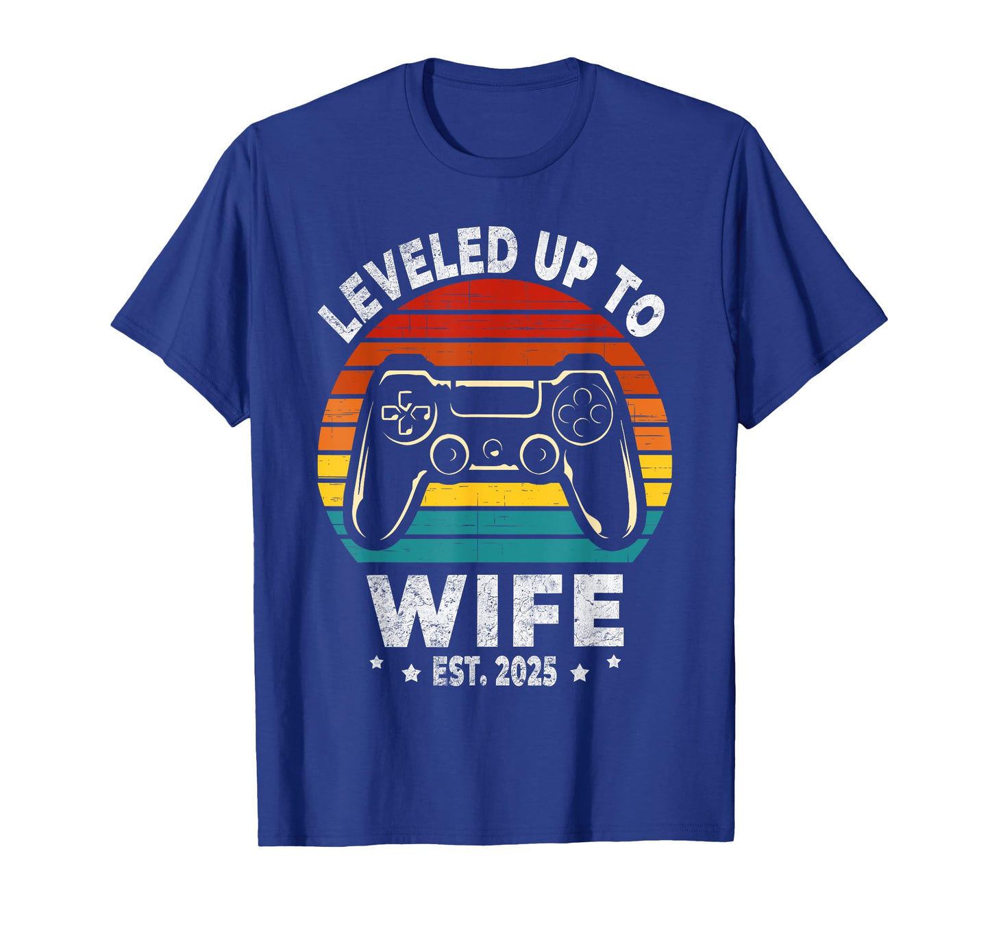 Leveled Up To Wife Est. 2025 Newly Just Married Gamer Bride T-Shirt
