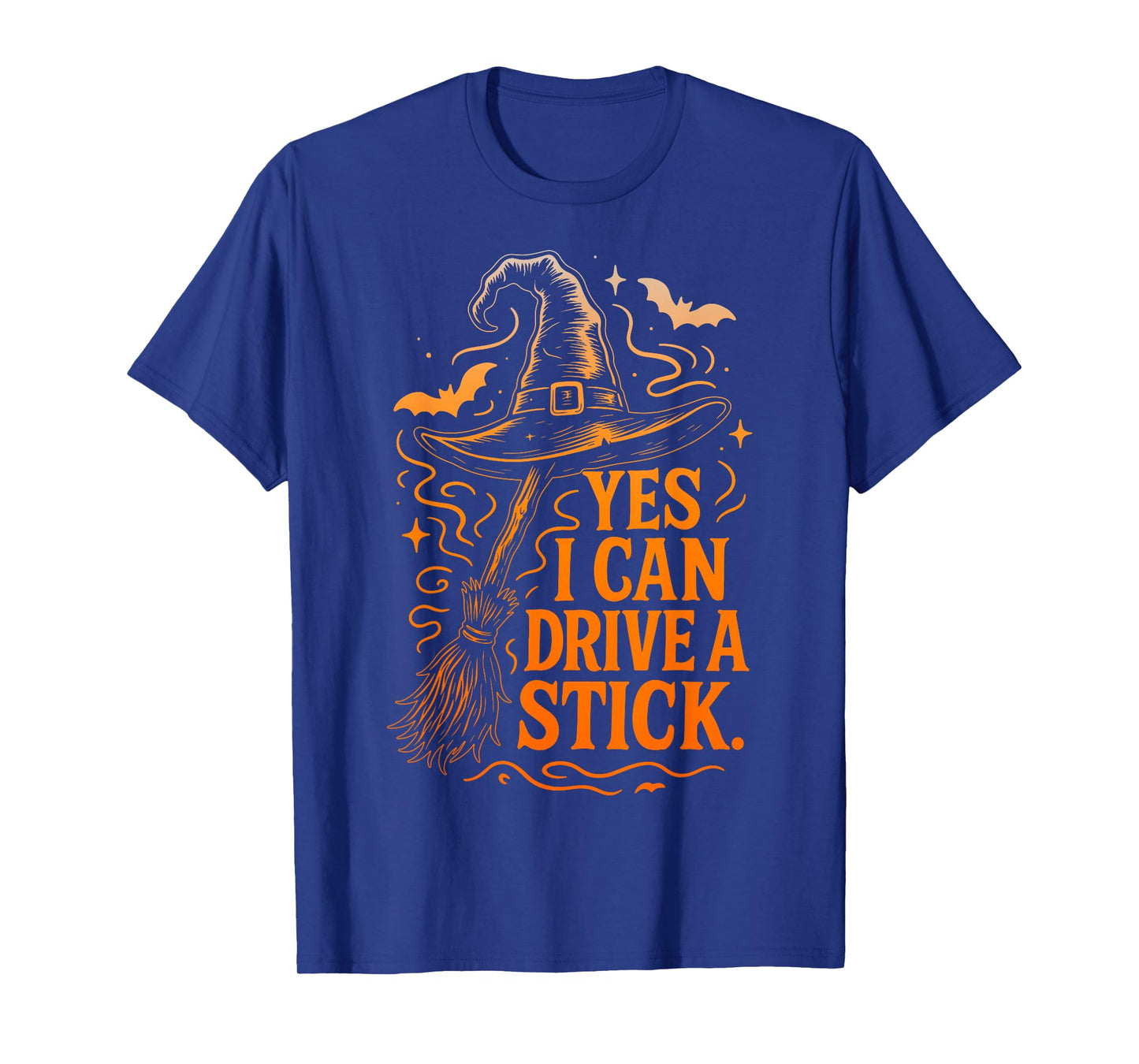Yes I Can Drive A Stick Funny Halloween Spooky Witch Mom T-Shirt