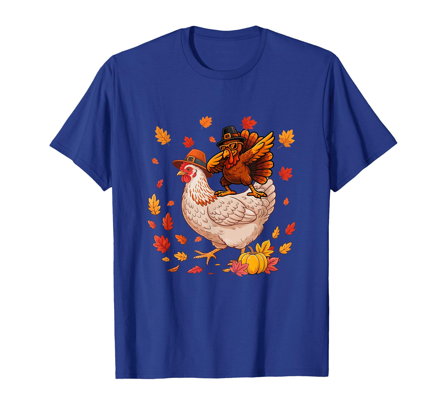 Dabbing Turkey On Chicken Thanksgiving Autumn Pilgrim Farmer T-Shirt