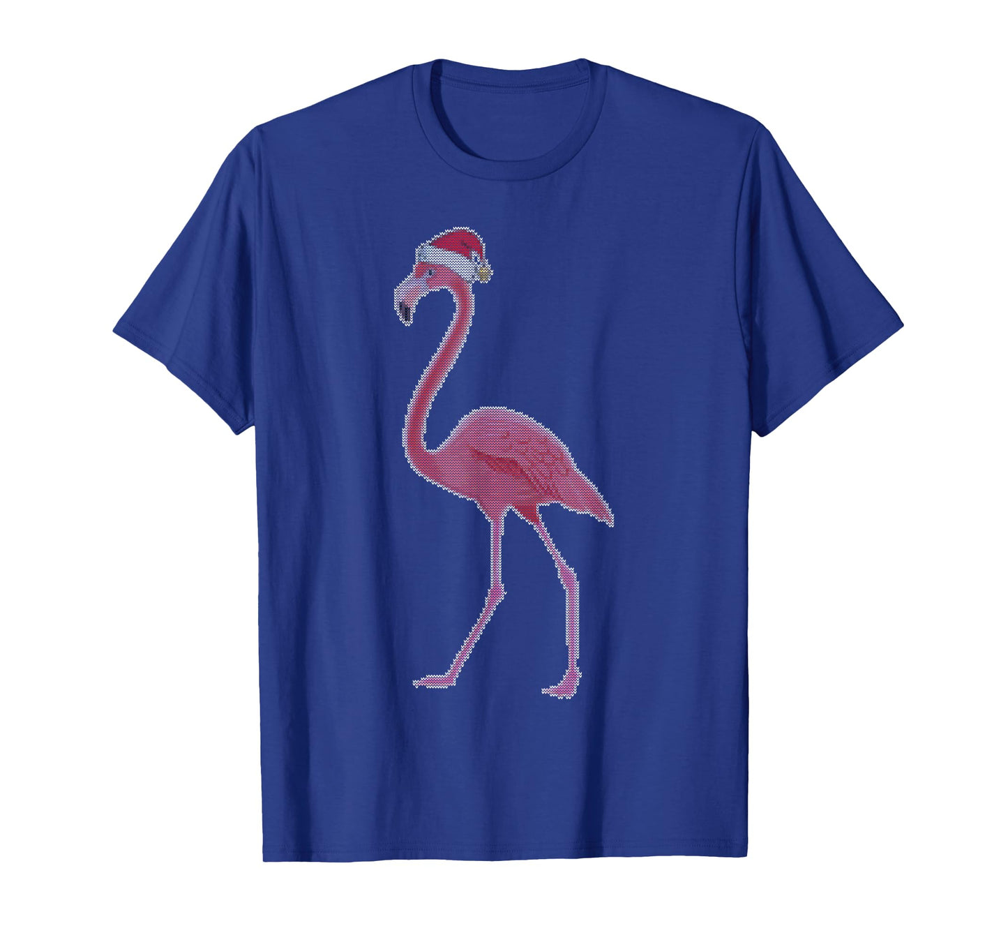 Ugly Christmas Flamingo Santa Holiday Knitted Look T-Shirt