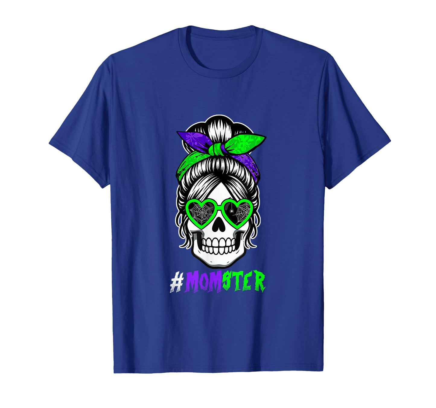 Mom Funny Joke Monster Halloween Skull Sunglasses Bow Tie T-Shirt