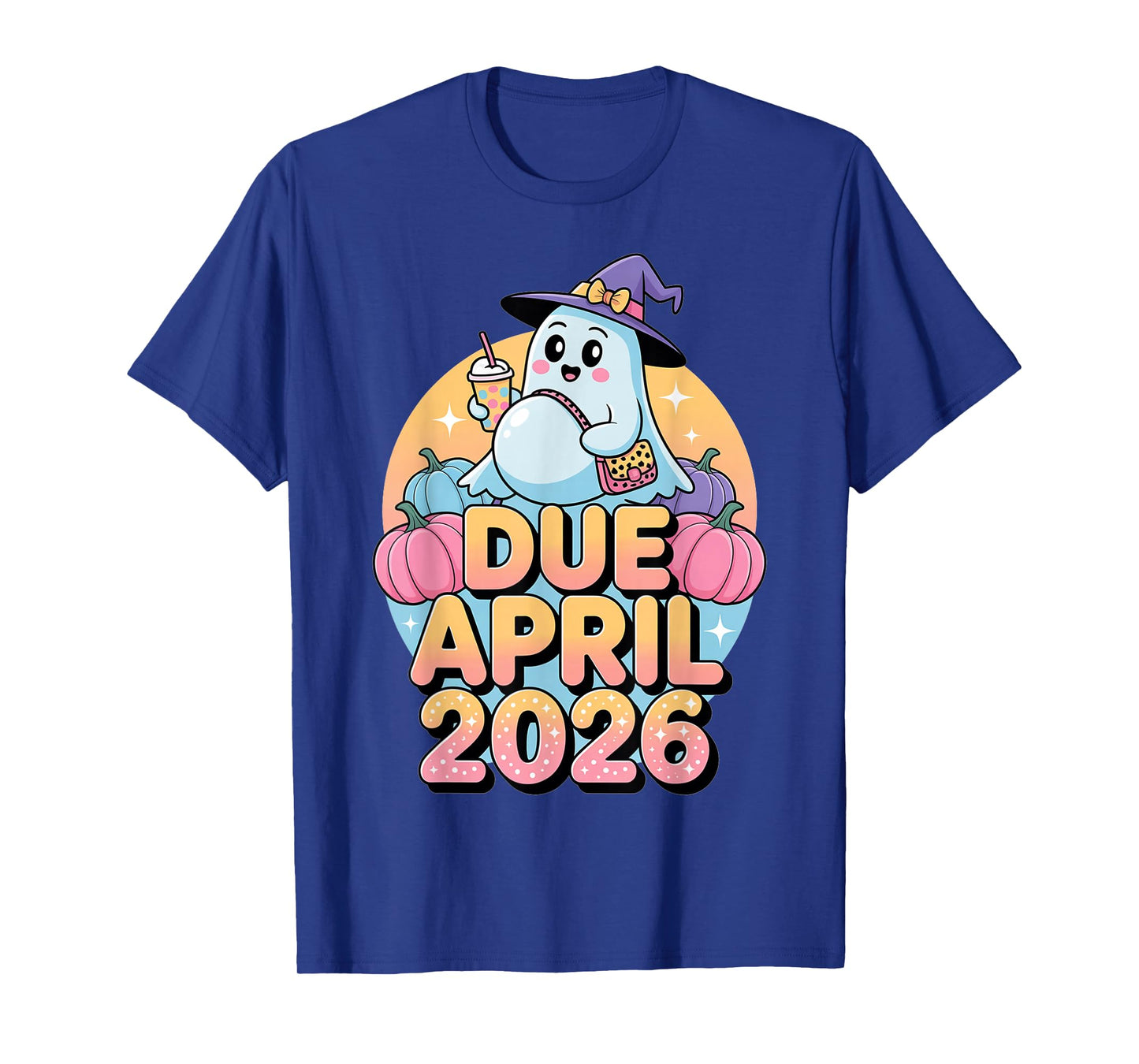 Halloween Pregnant Due April 2026 Mama Ghost Baby Mom T-Shirt