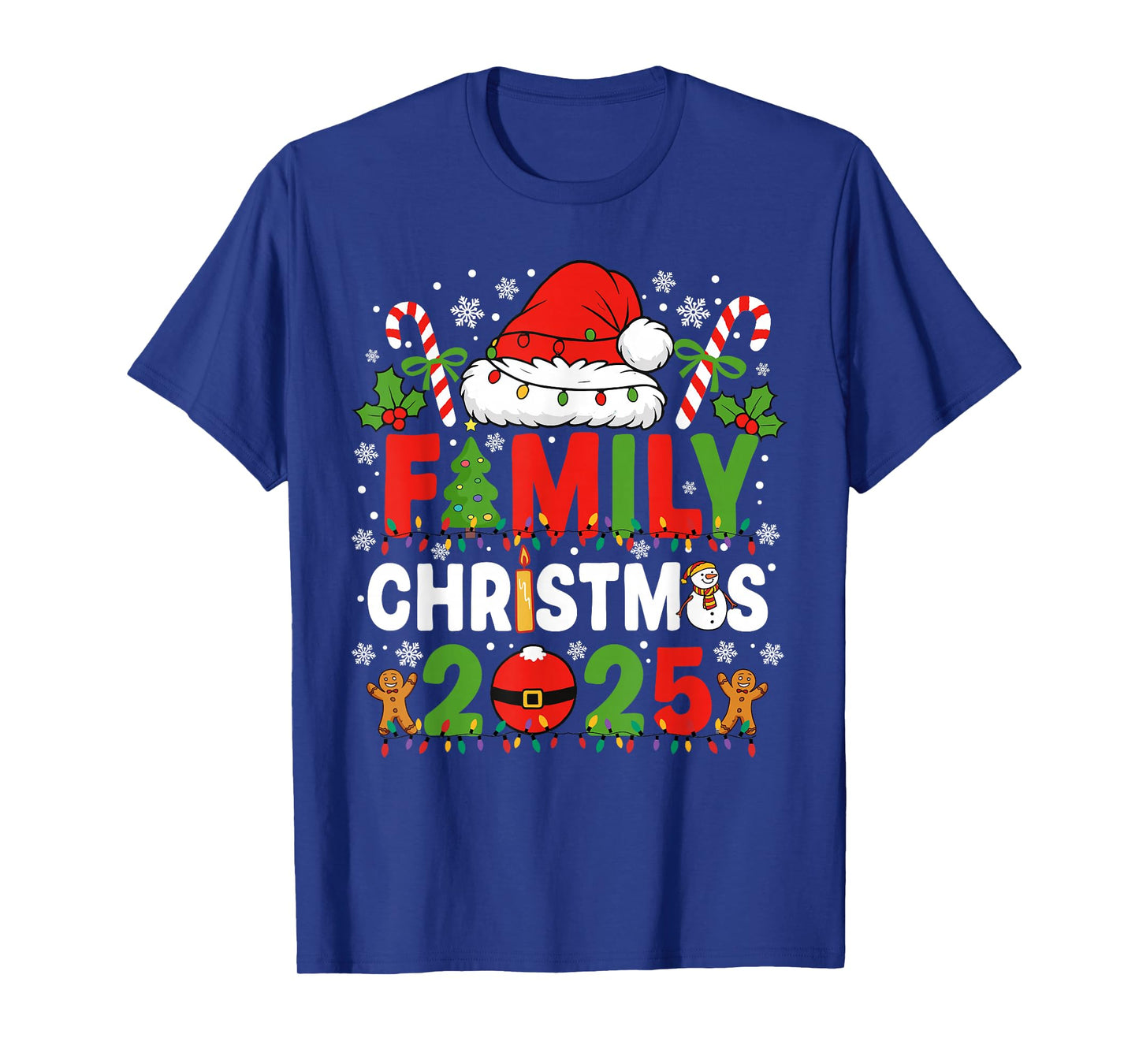 Family Christmas 2025 Matching Squad Santa Elf Funny Xmas T-Shirt