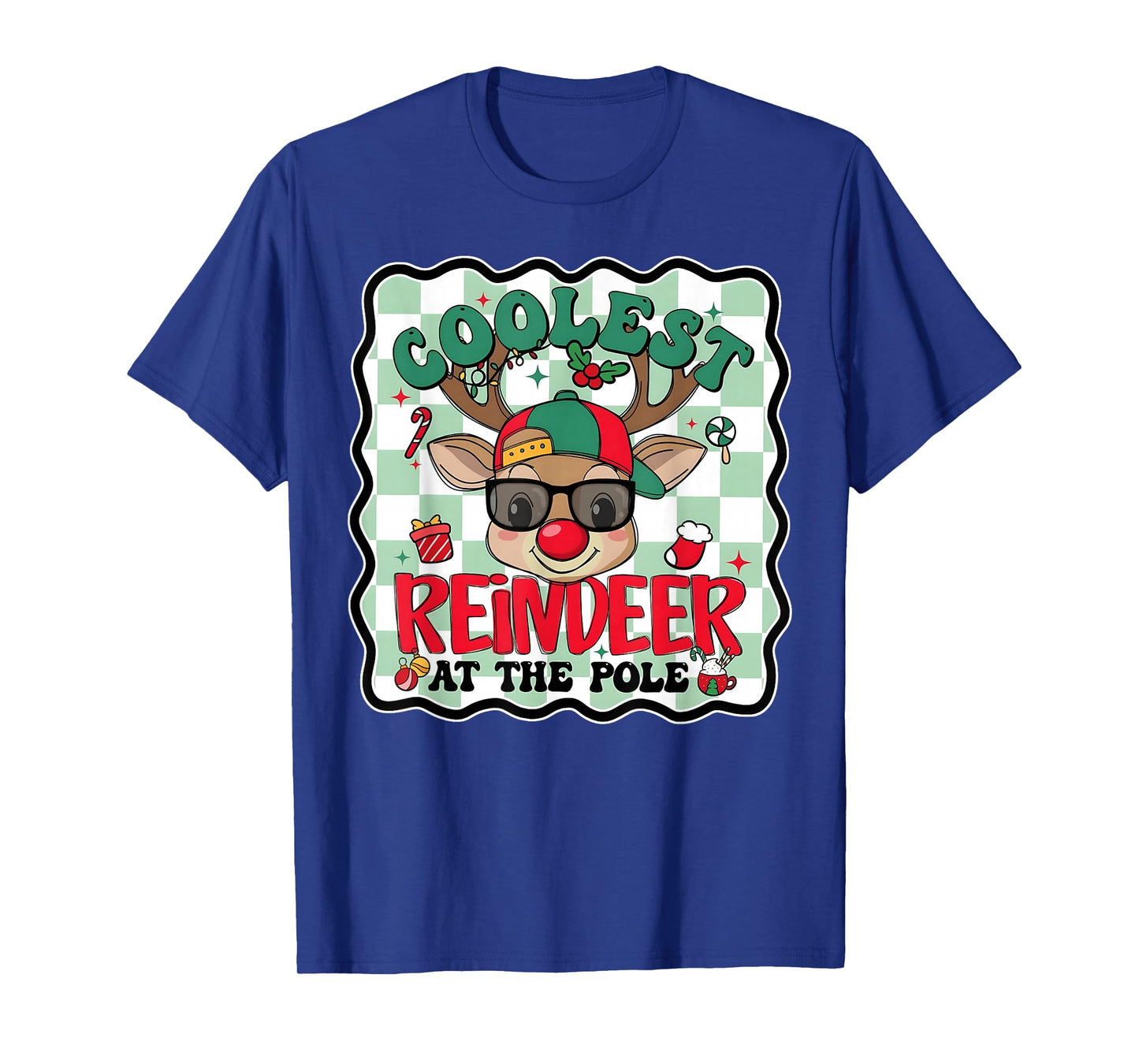 Coolest Reindeer at The Pole Funny Christmas Matching T-Shirt