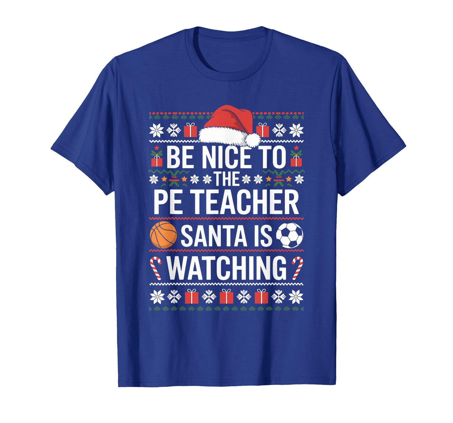 PE Teacher Ugly Christmas Sweater Physical Education Xmas T-Shirt