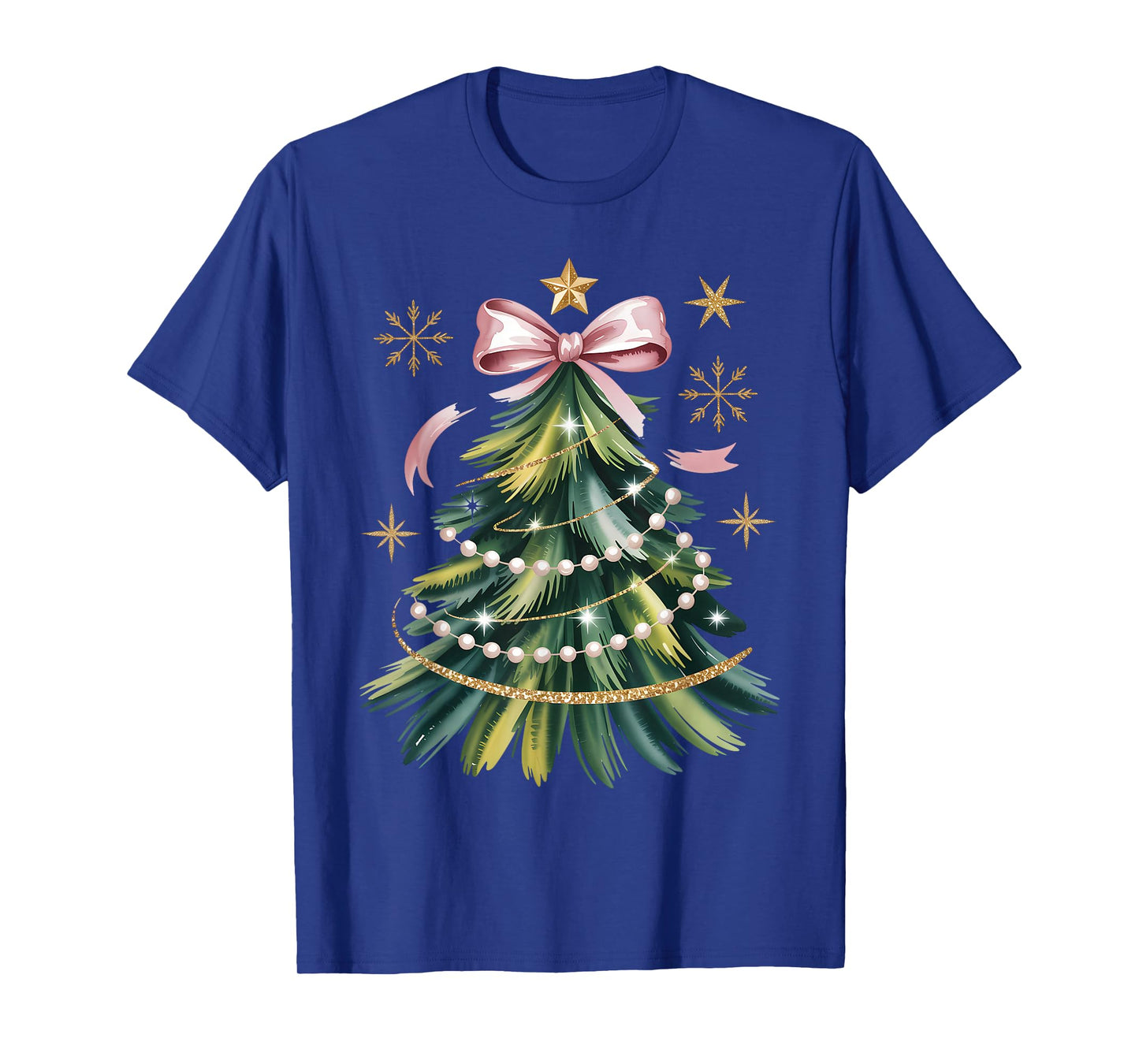 Coquette Bow Christmas Tree Holiday Girly Outfit Women Girls T-Shirt