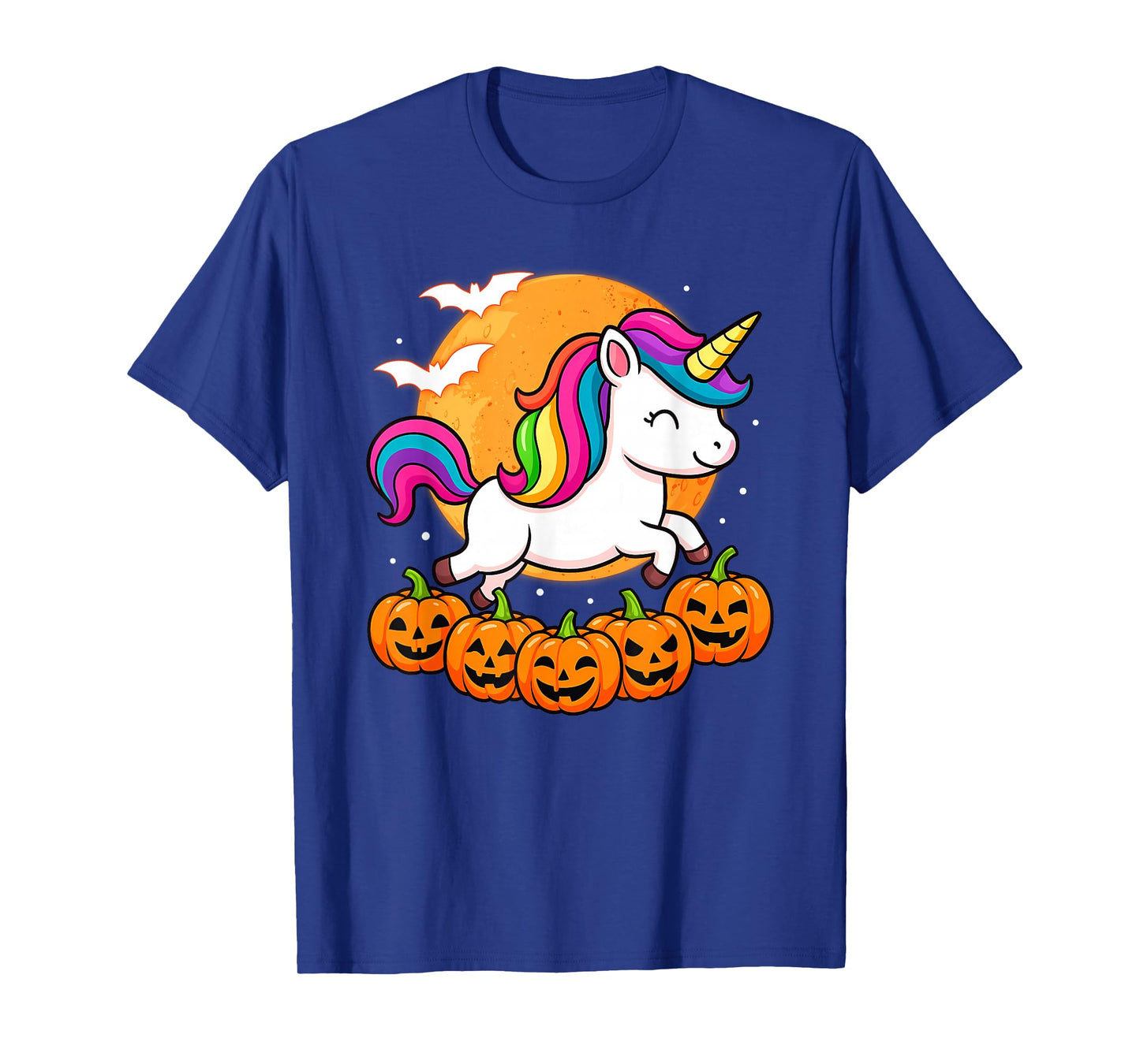 Cute Halloween Unicorn Witch Pumpkin Girls Women Kids T-Shirt