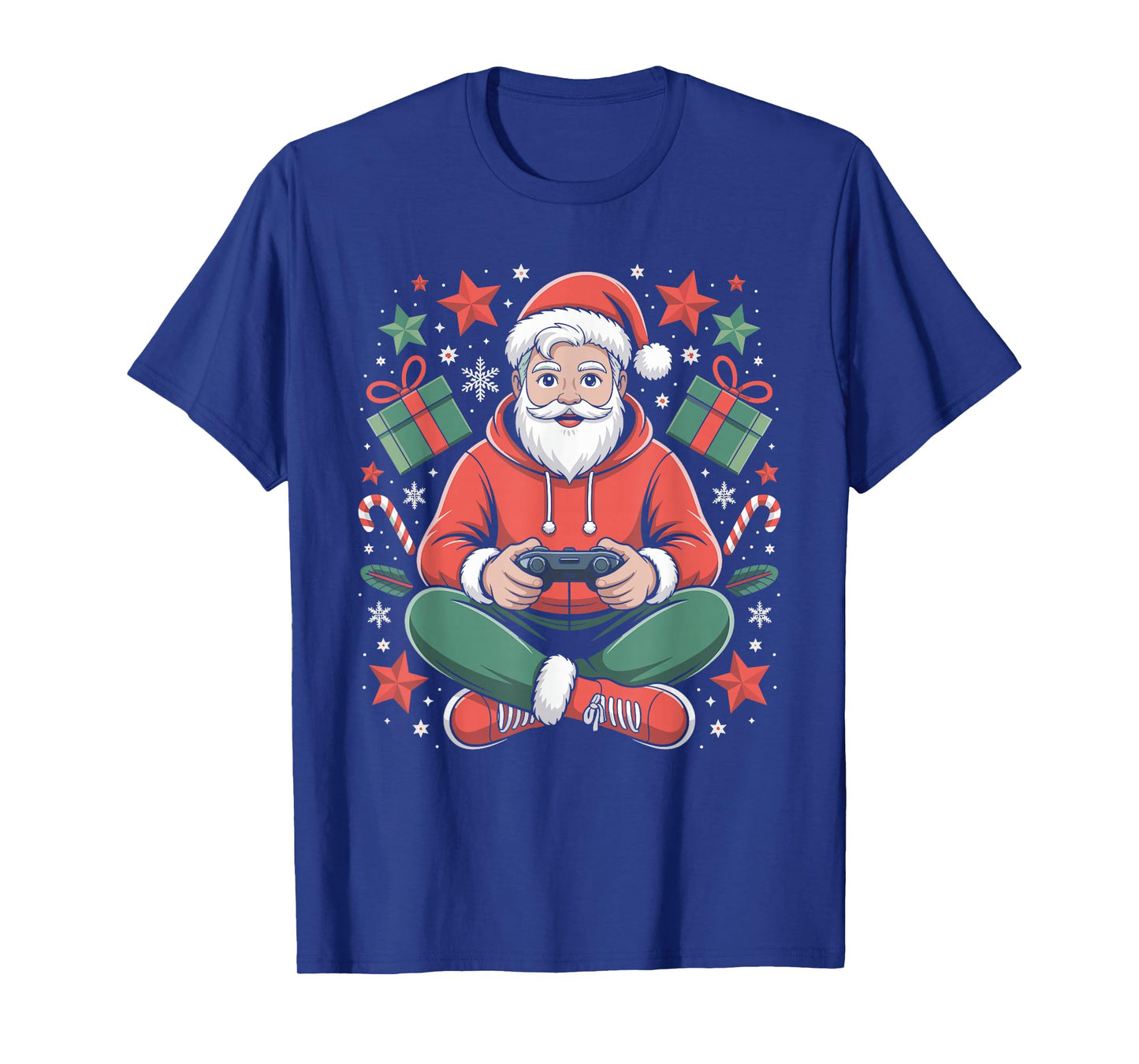 Santa Claus Gamer Christmas Holiday Video Games Gaming Xmas T-Shirt