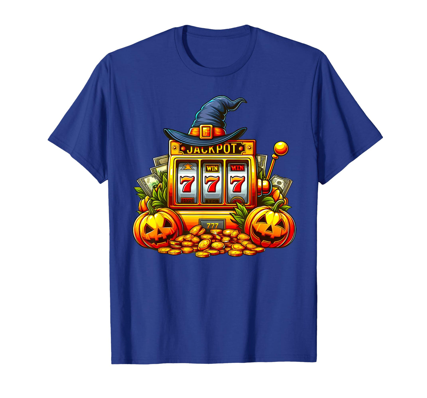 Halloween Slot Machine Casino Money Winner Pumpkins Jackpot T-Shirt