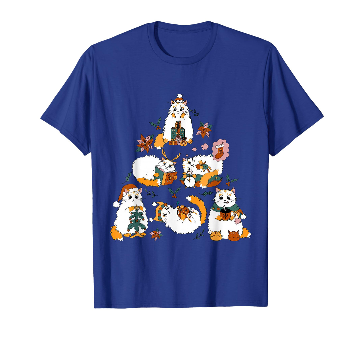 Funny Meowy Catmas Cat Christmas Tree Xmas Girls Boys T-Shirt