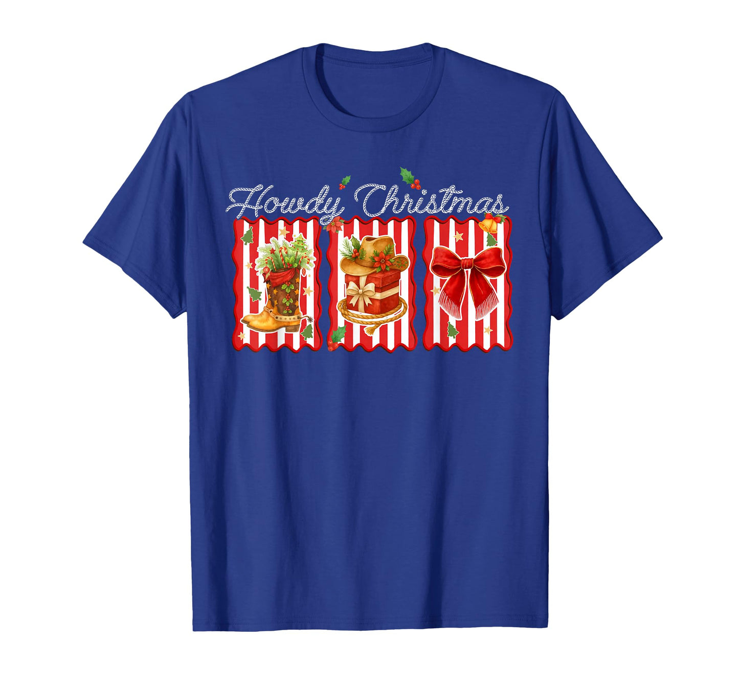 Howdy Christmas Western Coquette Bow Cowboy Cowgirl Santa T-Shirt