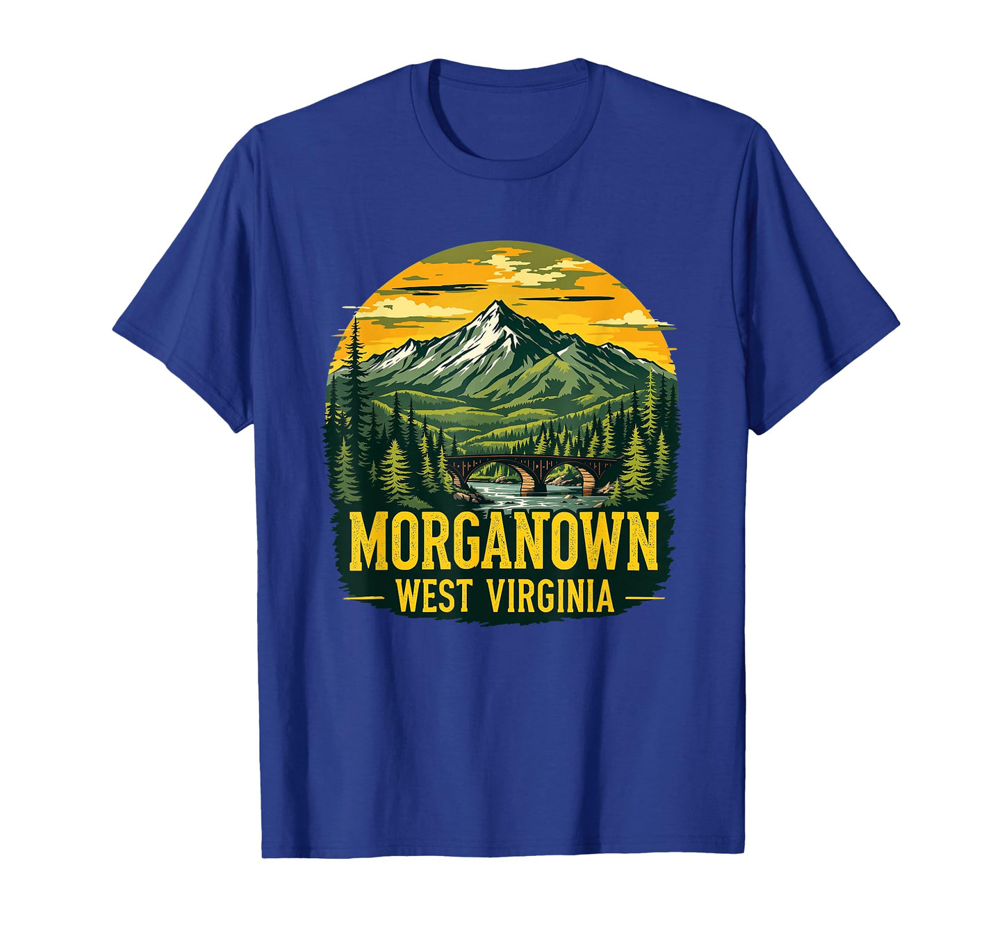 Morgantown Skyline Vintage Morgantown West Virginia Nature T-Shirt