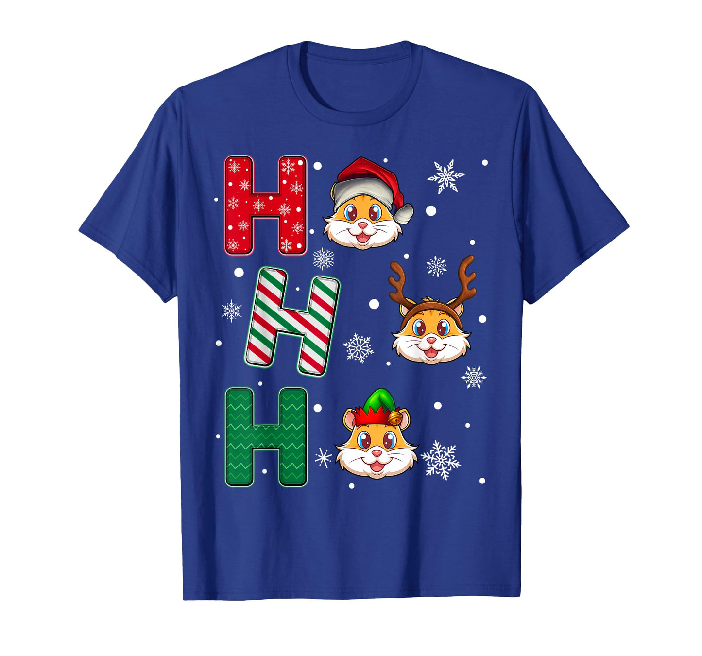 Ho Ho Ho Hamster Animal Matching Santa Elf Xmas T-Shirt