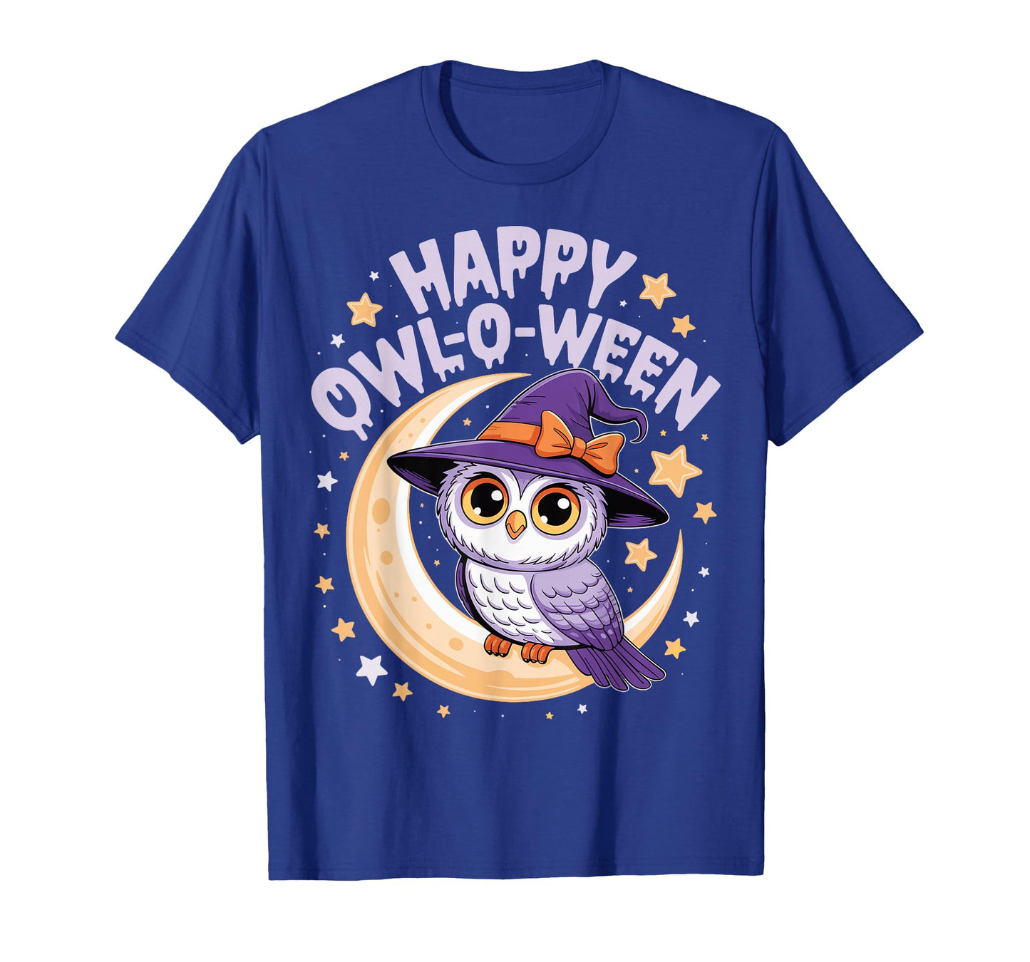 Happy Owl-O-Ween Pun Owl Witch Moon Kawaii Halloween Spooky T-Shirt