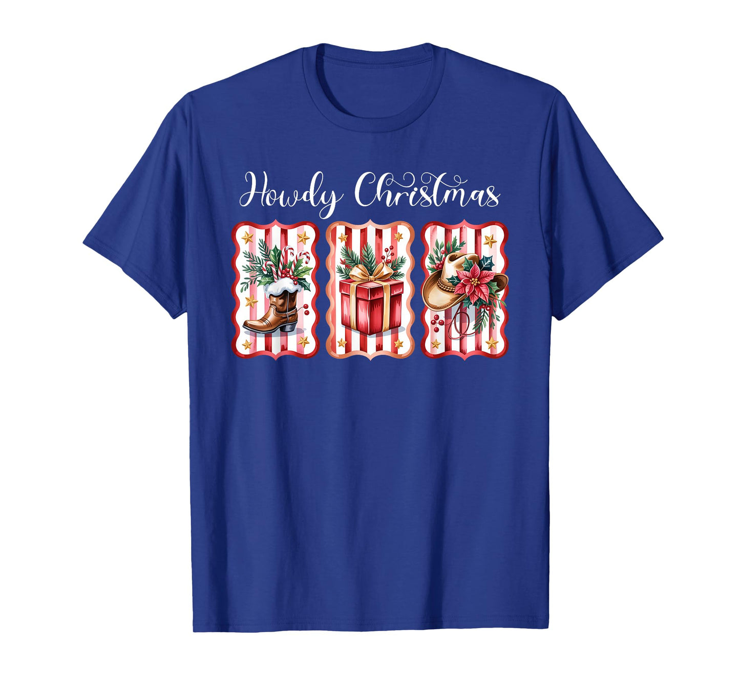 Howdy Christmas Western Coquette Bow Cowboy Cowgirl Santa T-Shirt