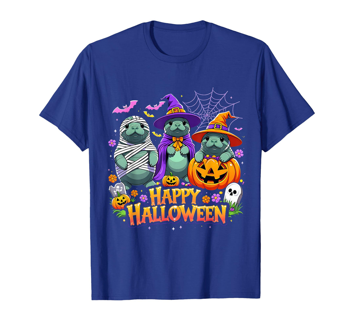 Happy Halloween Cute Manatee Spooky Costume T-Shirt