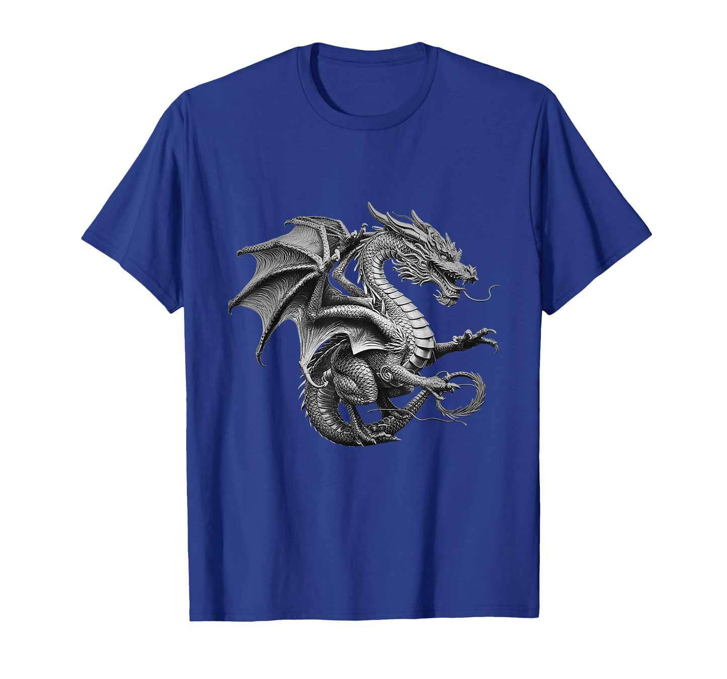 Vintage Dragon Art Silver Dragon Design T-Shirt