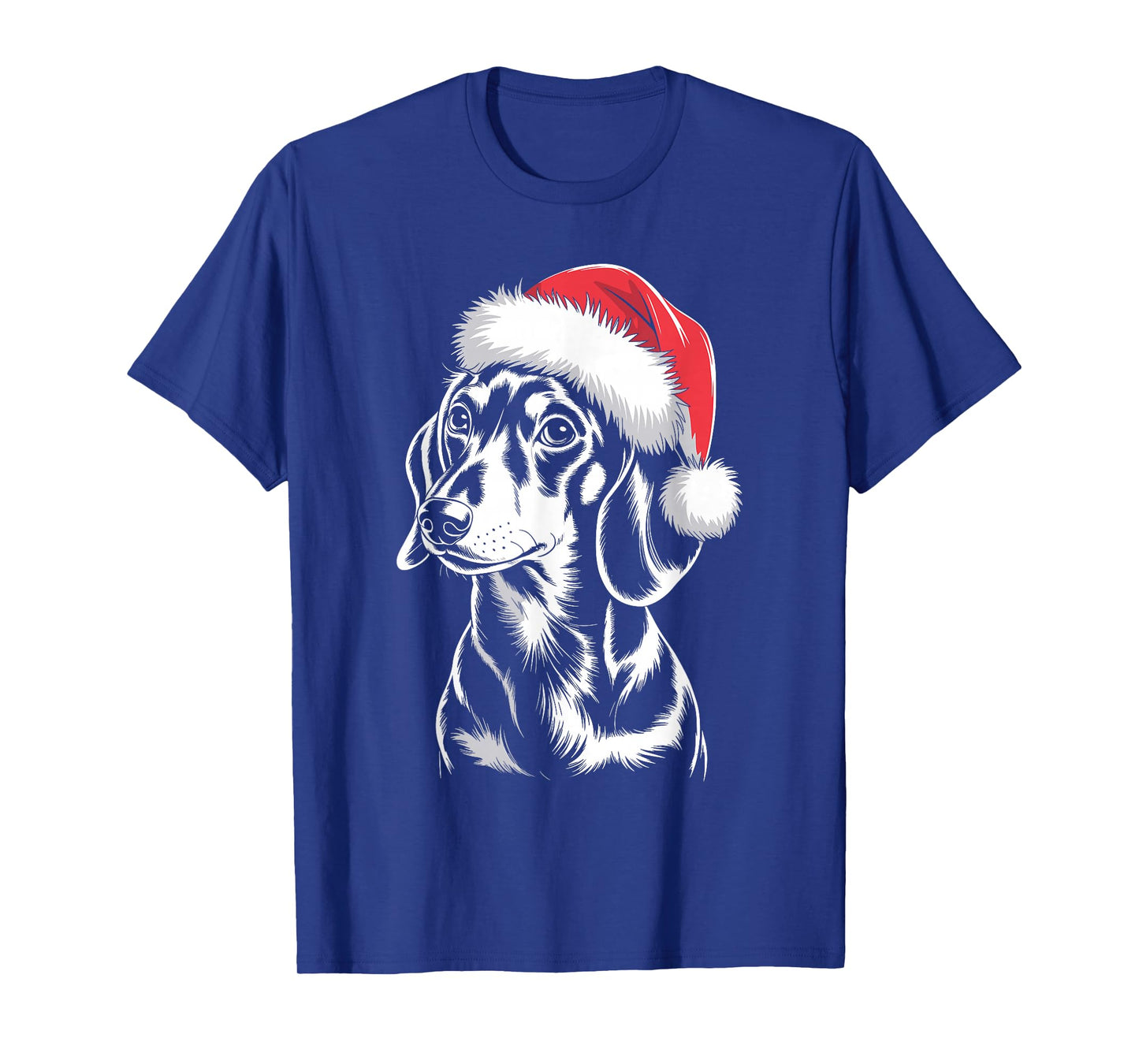 Funny Dachshund Santa Hat Christmas Dog Lover Xmas T-Shirt