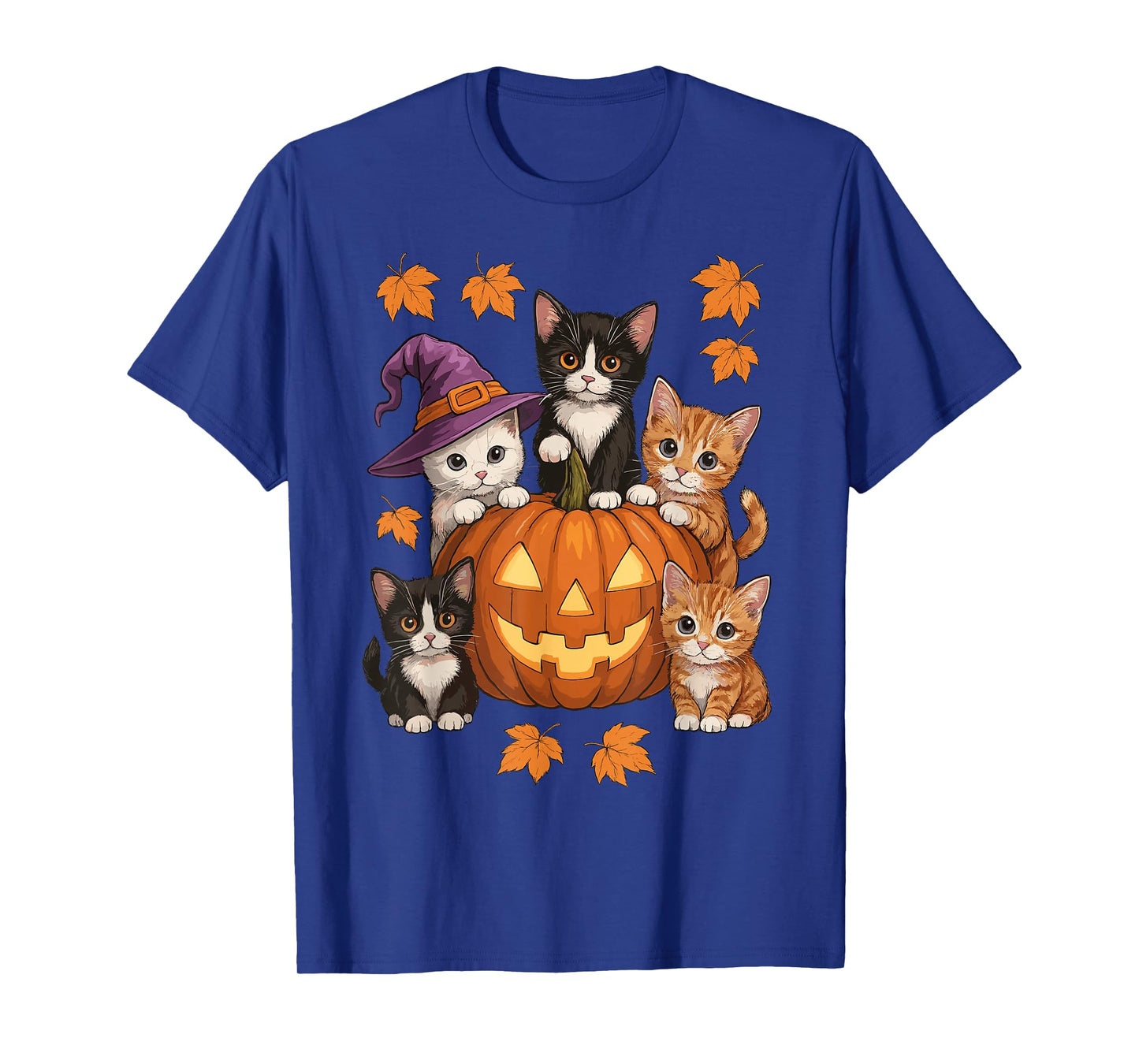 Cute Cat Pumpkin Halloween Vintage Spooky Season T-Shirt