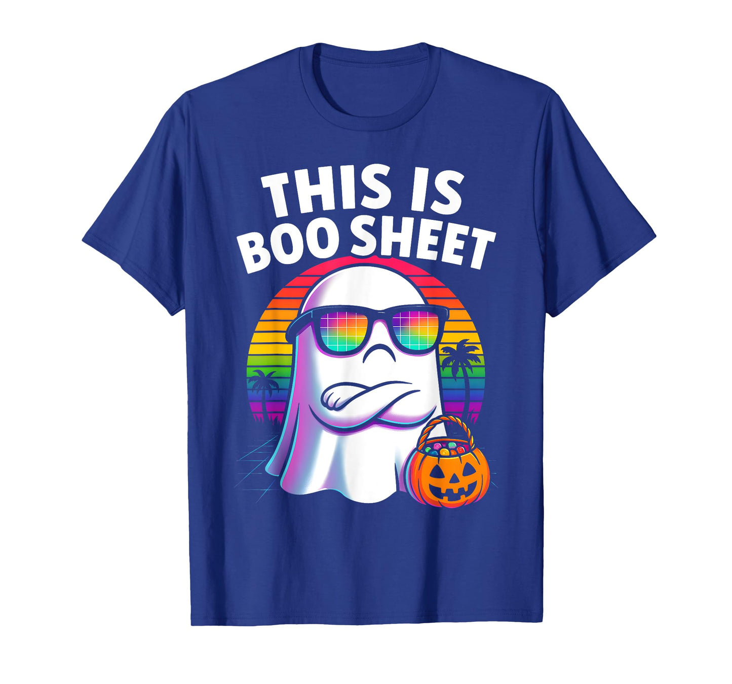 Retro This is Boo Sheet Halloween Ghost Funny Men Women Kid T-Shirt