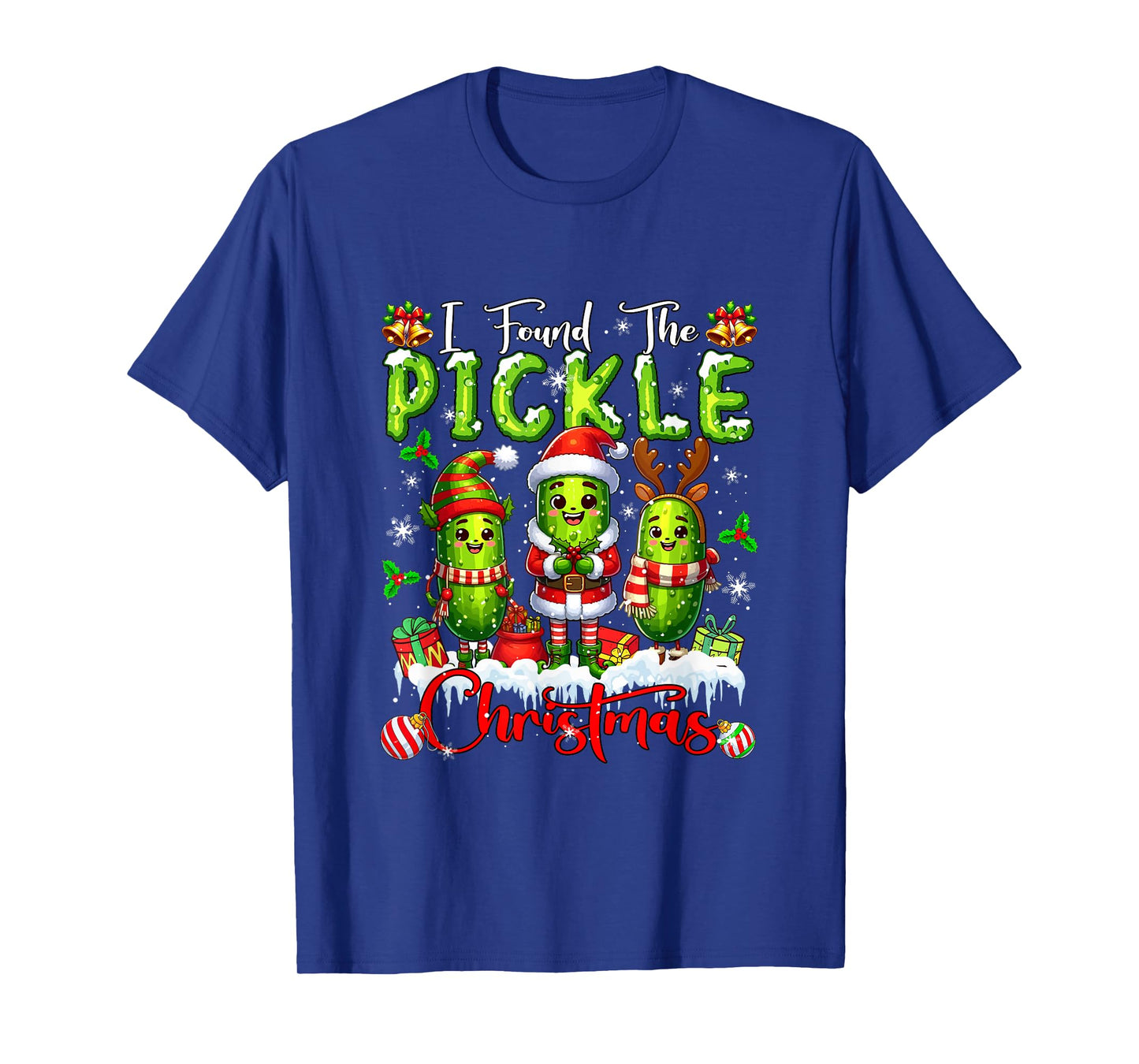 I Found The Pickle Christmas Santa Reindeer Elf Pickles T-Shirt