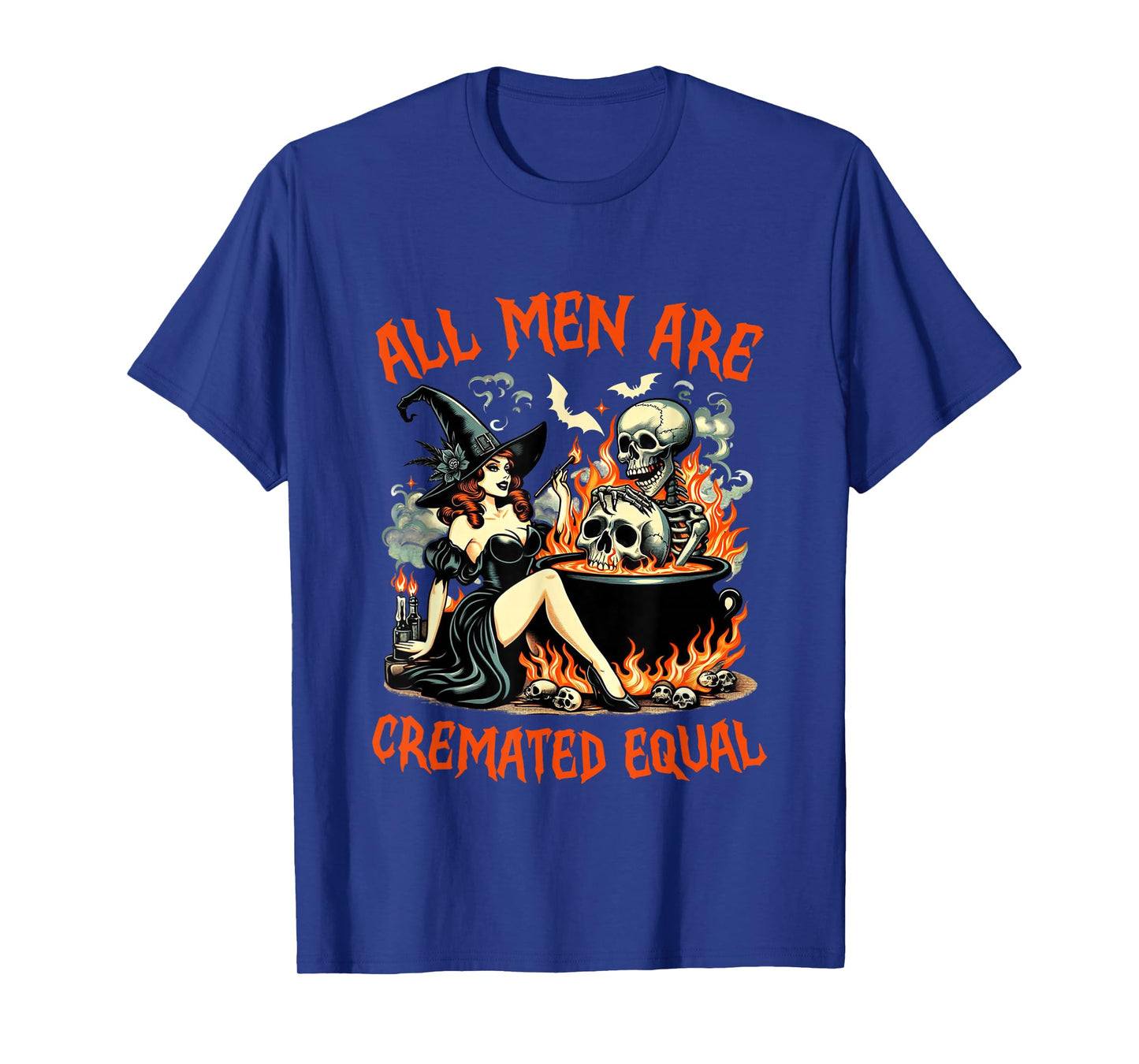 Funny Witch All Men are Cremated Equal Feminist Halloween T-Shirt