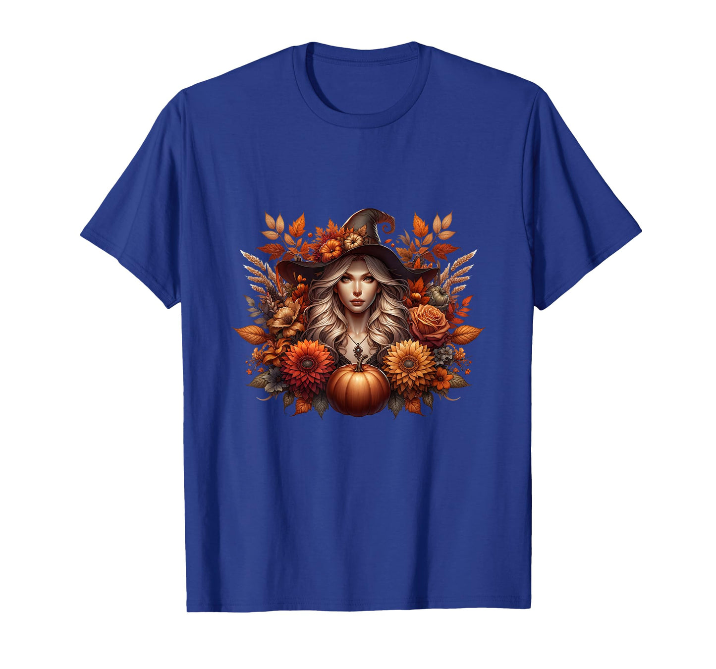 Autumn Witch Floral Pumpkin Gothic Enchanted Vibes T-Shirt