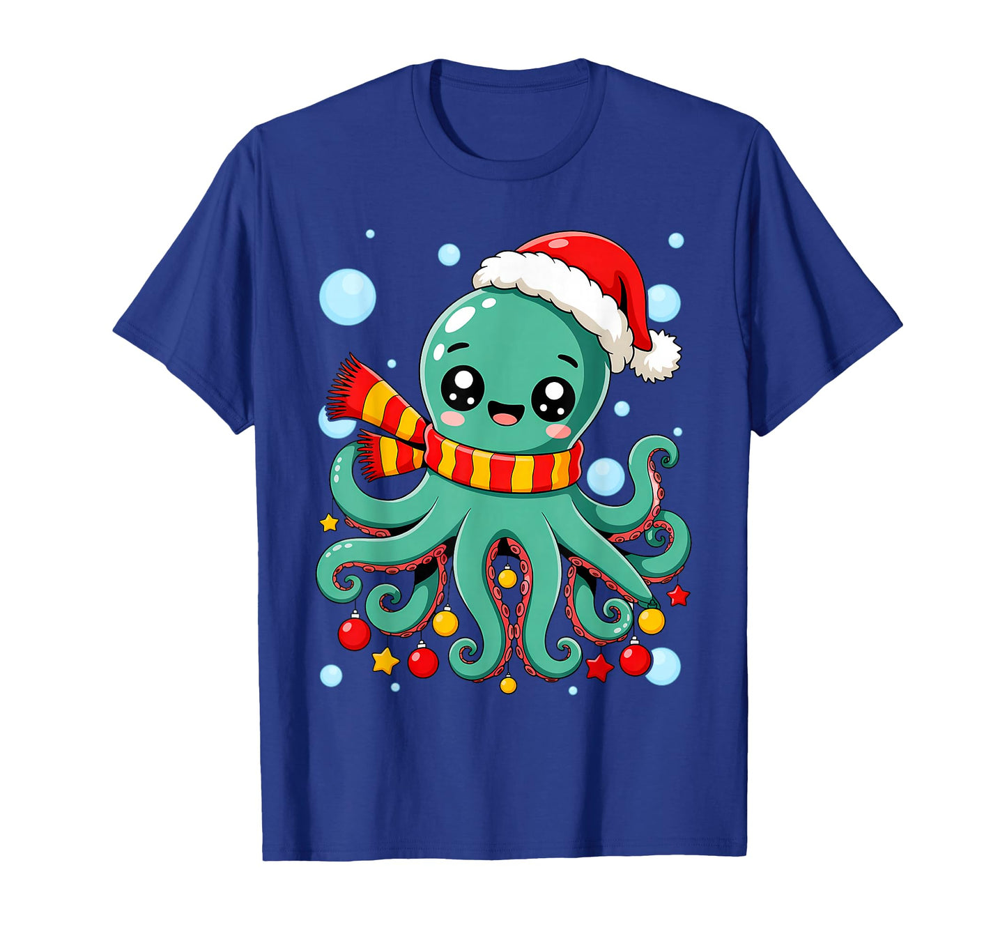 Christmas Tree Octopus Funny Santa Claus Lover T-Shirt