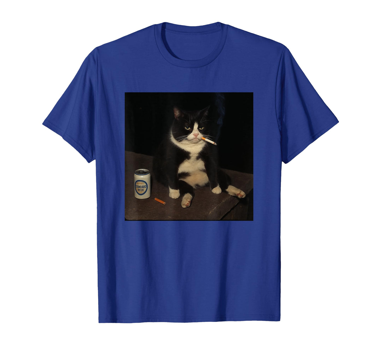 Cigarette Kitten Funny Gen Z Smoking Cat Meme Stupid Beer T-Shirt
