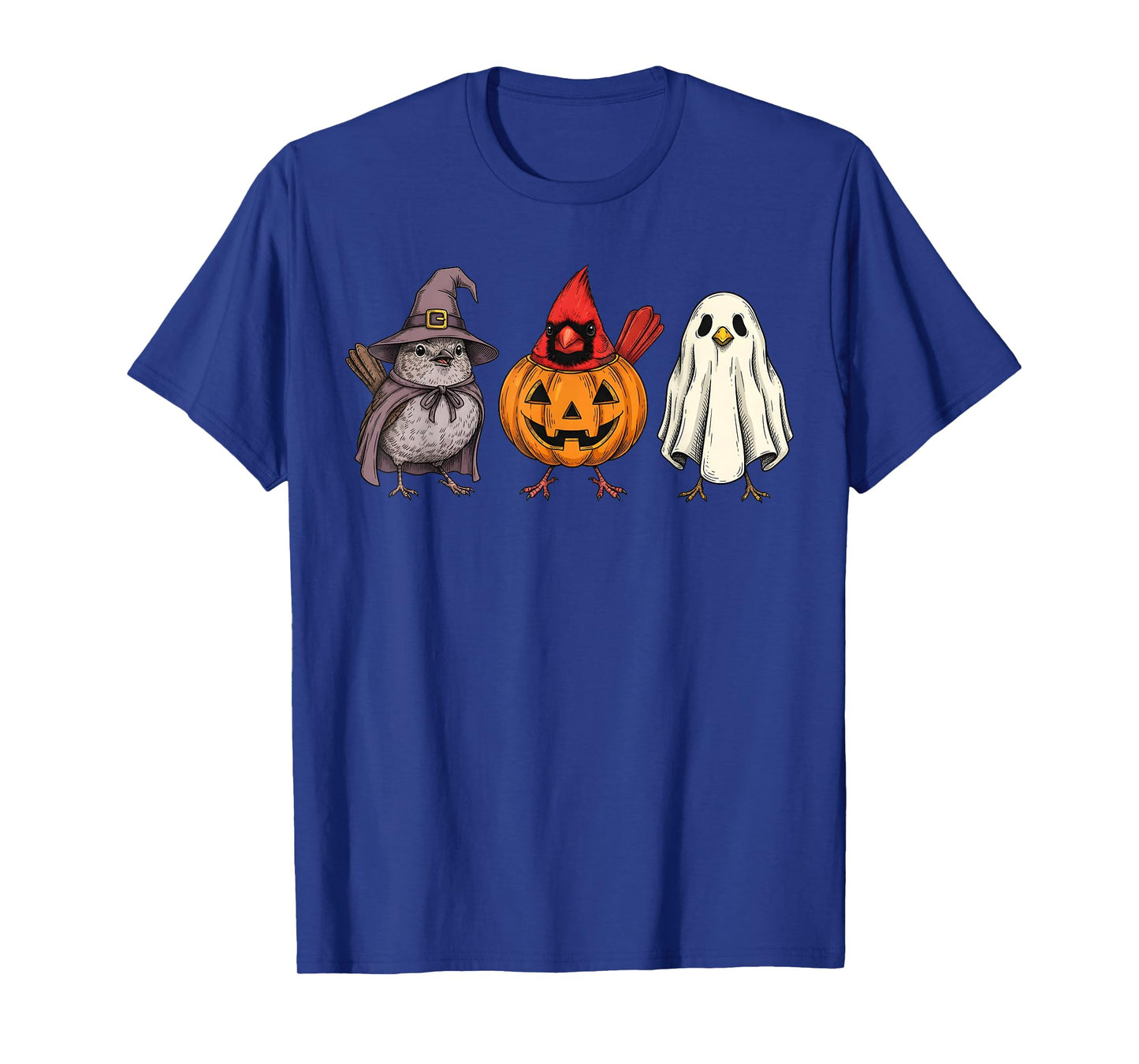 Spooky Ghost Bird Lover Birdwatcher Pumpkin Halloween T-Shirt