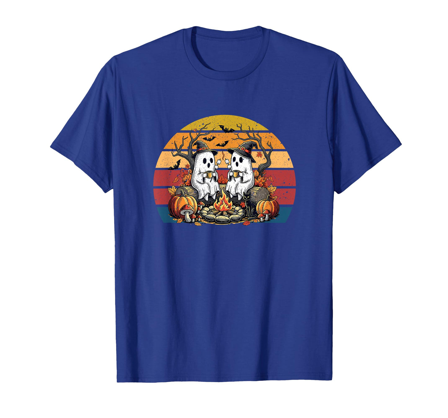 Cute Ghost Camping Campfire Halloween Marshmallow T-Shirt