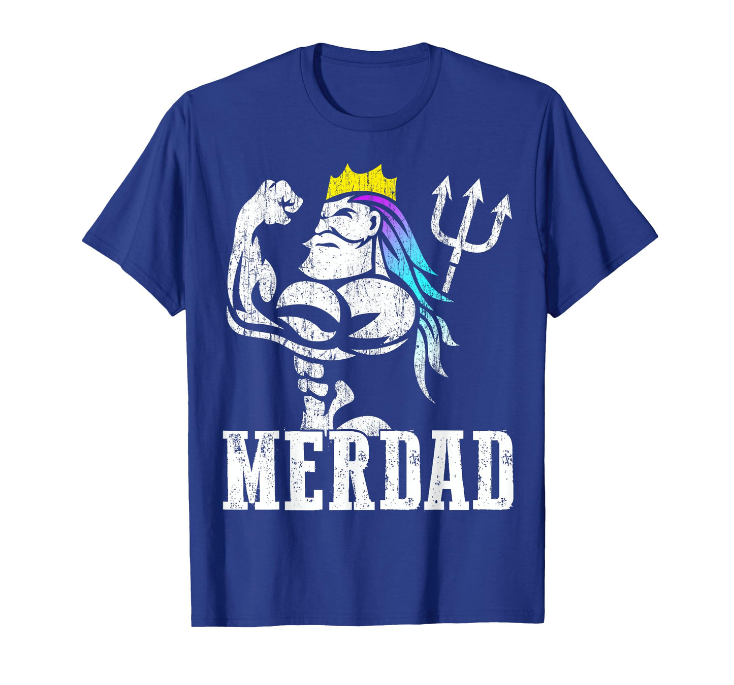 Merdad Papa Mermaid Workout Weightlift New Mer Dad Daughter T-Shirt