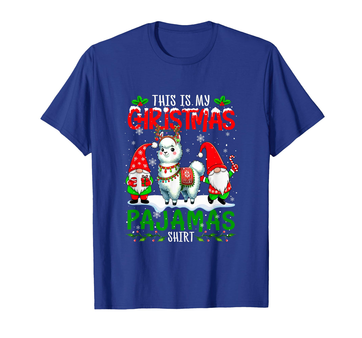Vintage Retro My Christmas Pajama Shirt Gnomes Llama Farmer T-Shirt