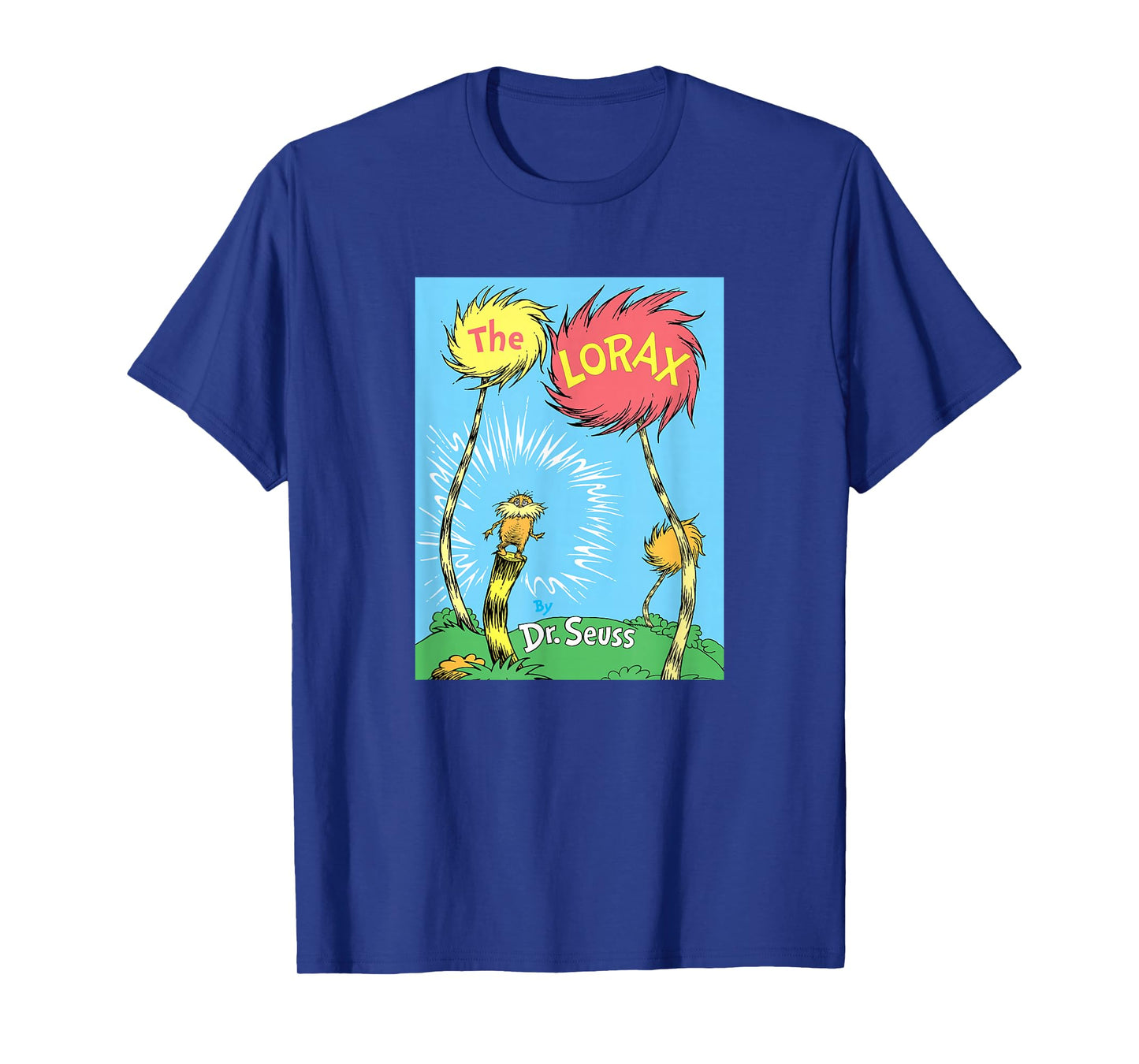 Dr. Seuss The Lorax Book Cover T-Shirt - Unisex-Adults, Black, Small