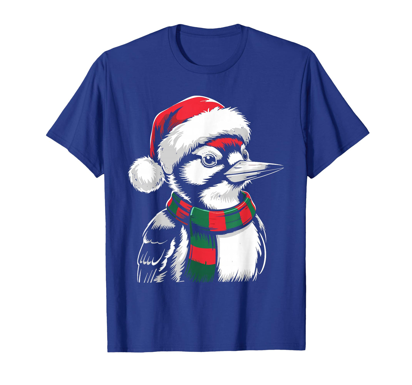 Woodpecker Xmas Santa Hat Scarf Christmas Costume T-Shirt