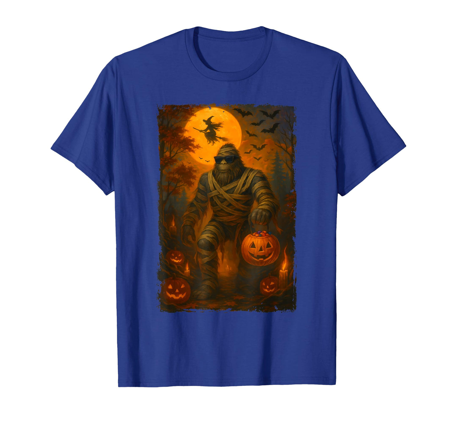 Funny Jack O Lantern Mummy Bigfoot Halloween Costume Men T-Shirt