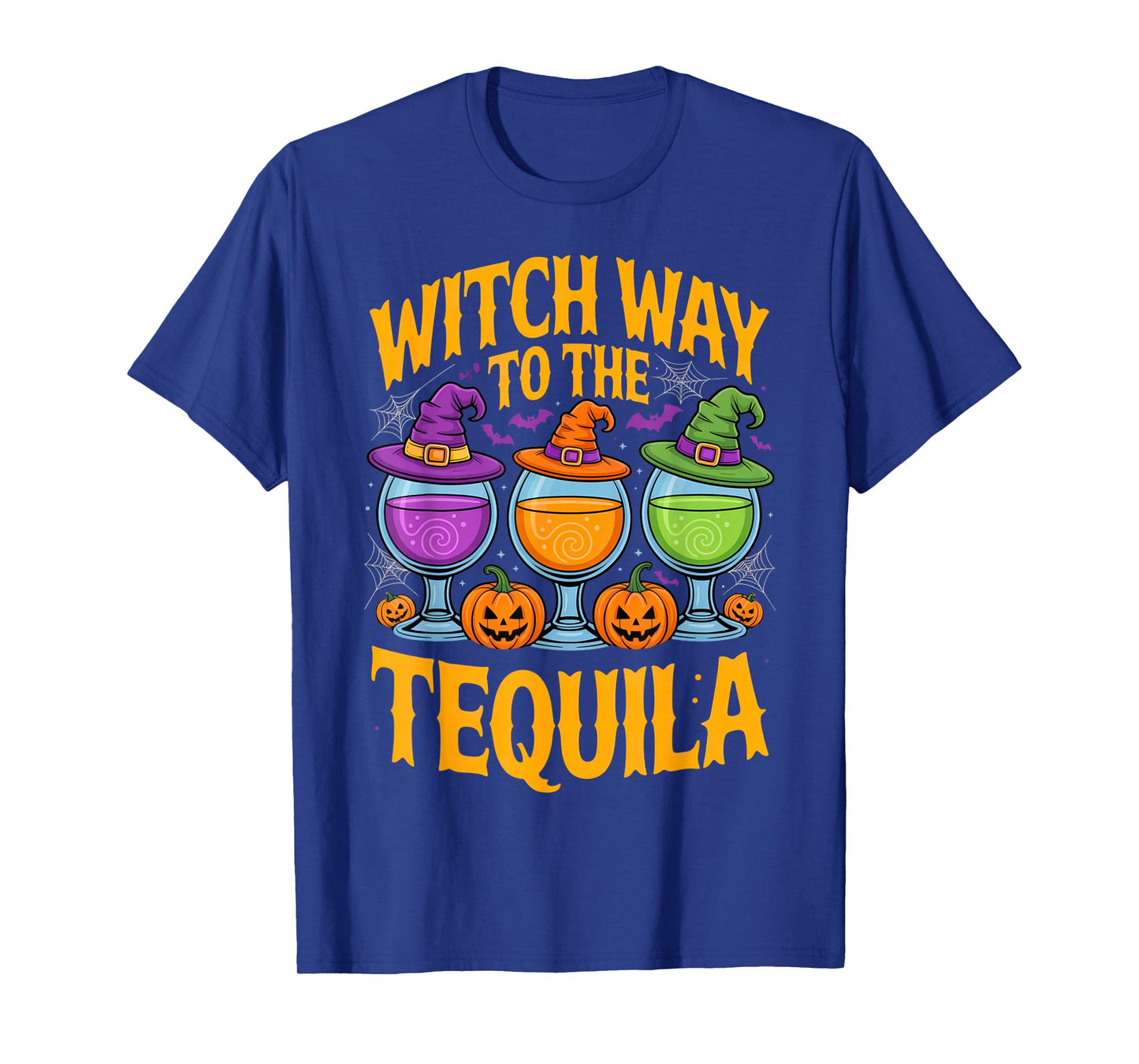 Witch Way to The Tequila Funny Halloween Cocktail Humor T-Shirt