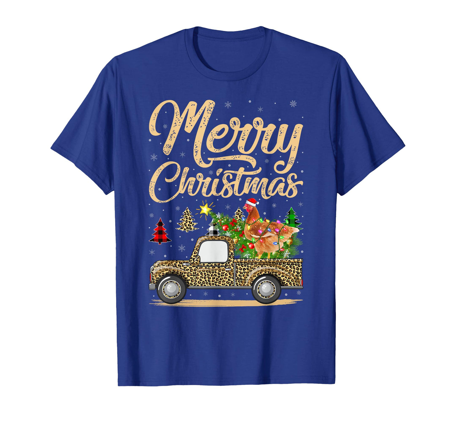 Chicken Christmas Tree Leopard Truck Xmas Pajamas Christmas T-Shirt