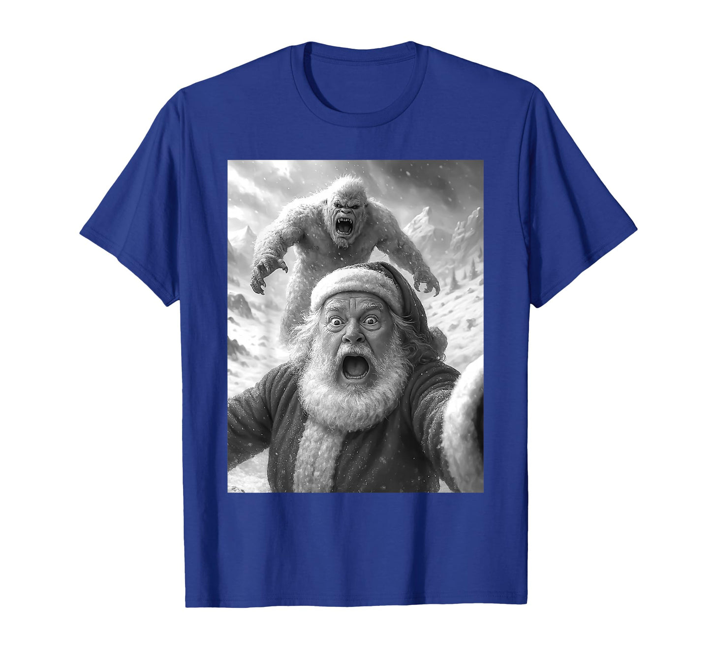 Funny Santa Taking A Selfie Christmas Xmas Snowflake Holiday T-Shirt