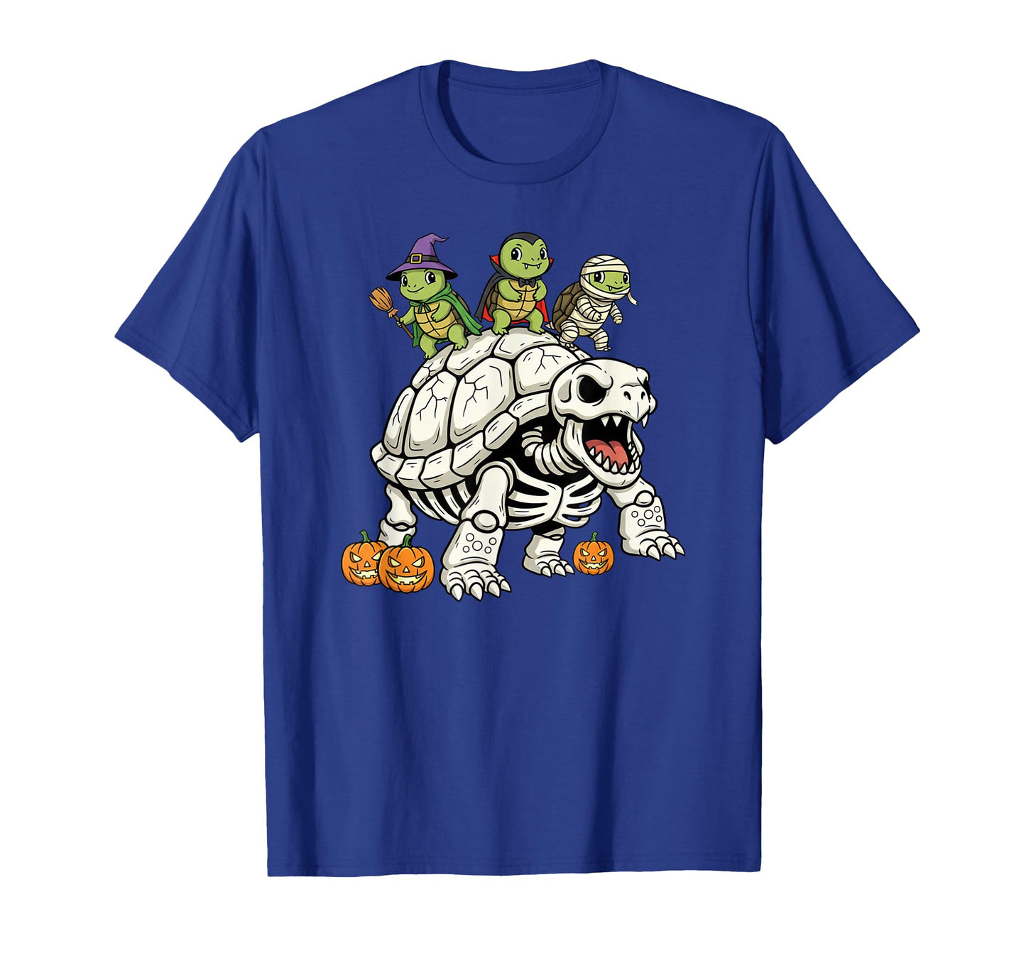 Funny Turtle Skeleton Mummy Witch Halloween Kids Mens Womens T-Shirt