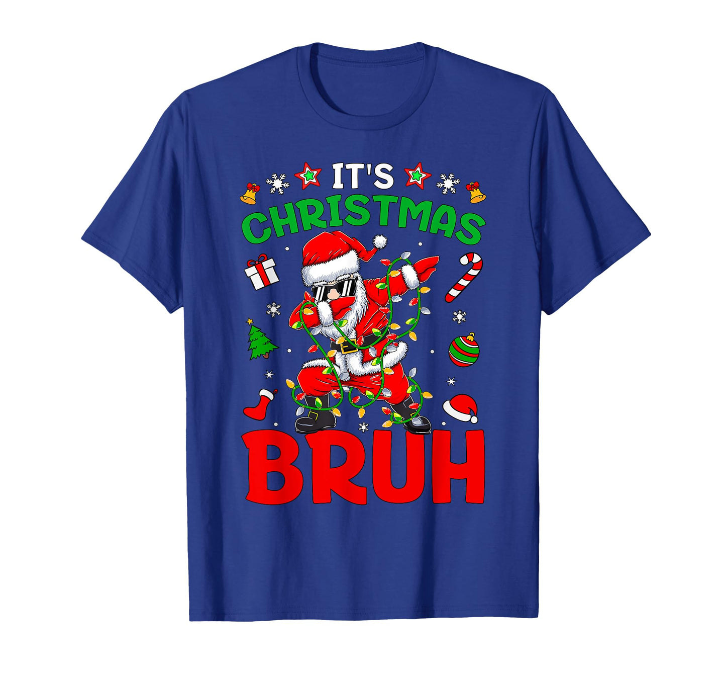 Bruh Christmas Boys Kids Santa Claus Dabbing Funny Xmas T-Shirt