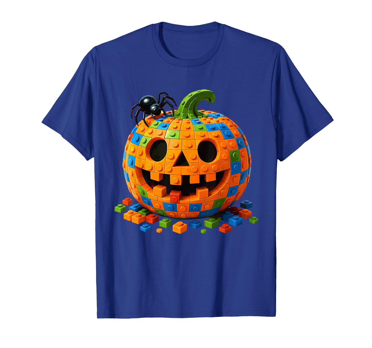 Jack O Lantern Pumpkin Blocks Building Happy Halloween Day T-Shirt