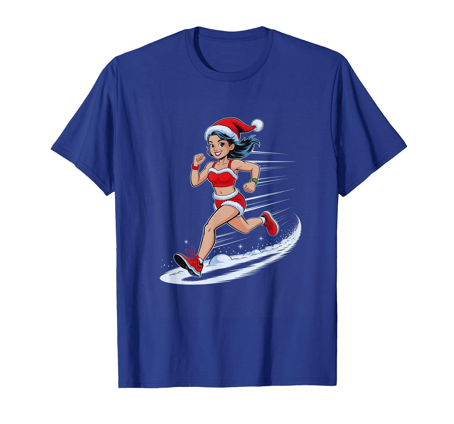 Christmas Running Santa Girl Holiday Jogger Workout Jogging T-Shirt