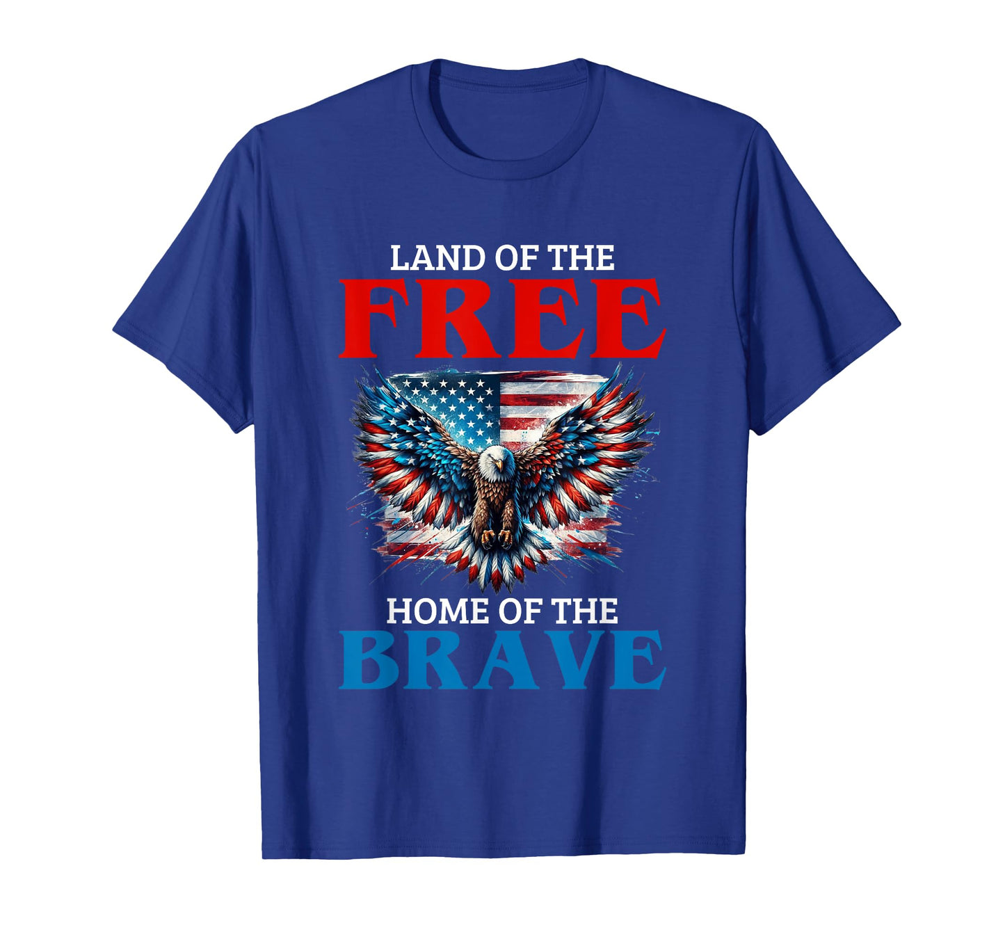 Land Of The Free Home Of The Brave Eagle Usa Vintage Flag T-Shirt