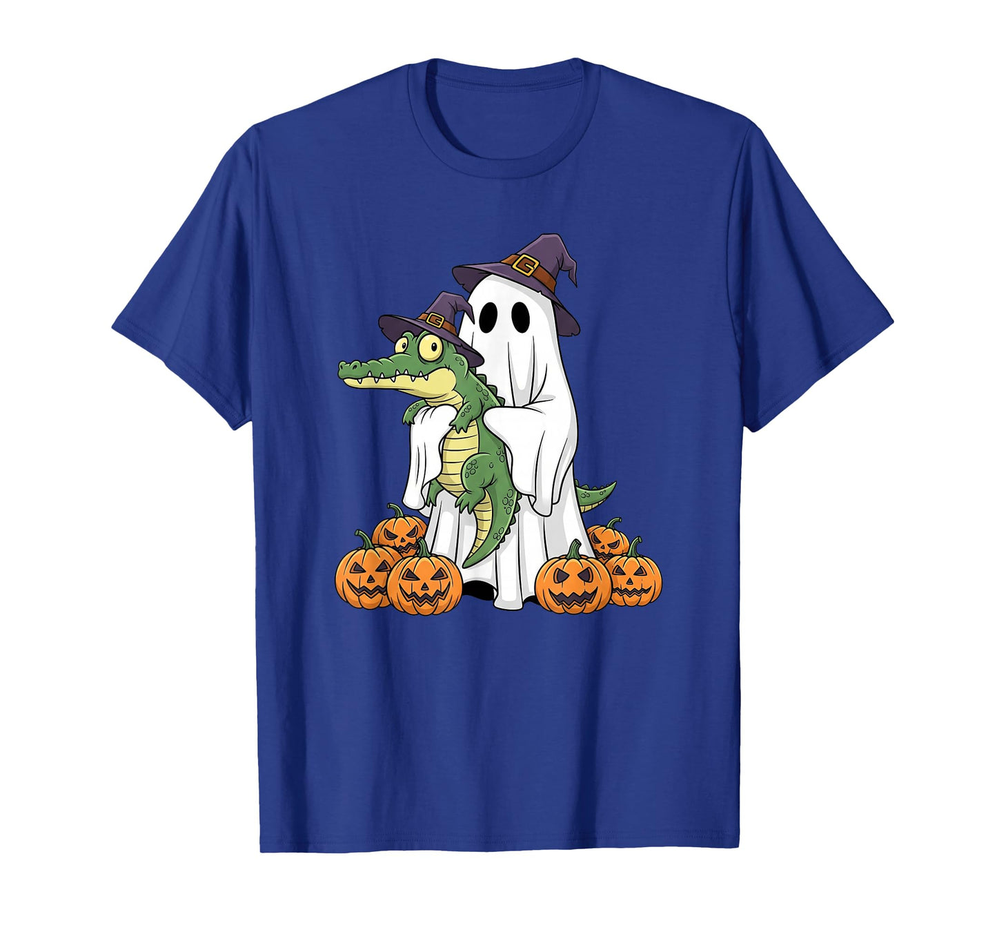 Funny Ghost Alligator Pumpkin Halloween Kids Mens Womens T-Shirt